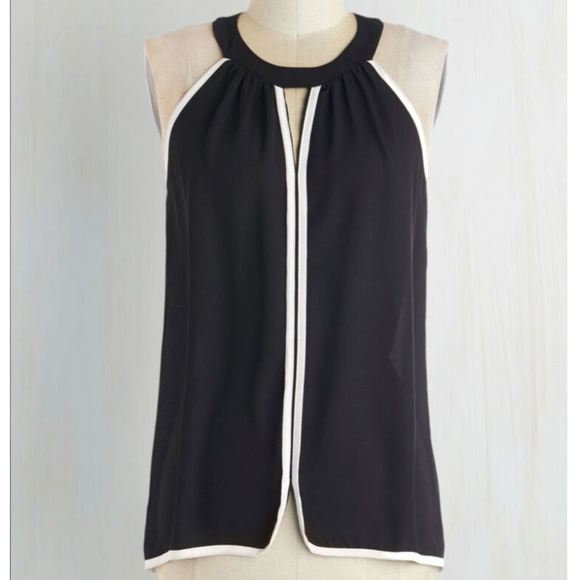 Modcloth Tops - Lila Clothing Black & White Halter Blouse